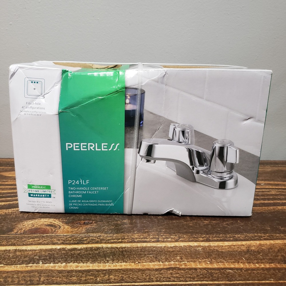 Peerless Bathroom Faucet P241LF Two-Handle Centerset Chrome New